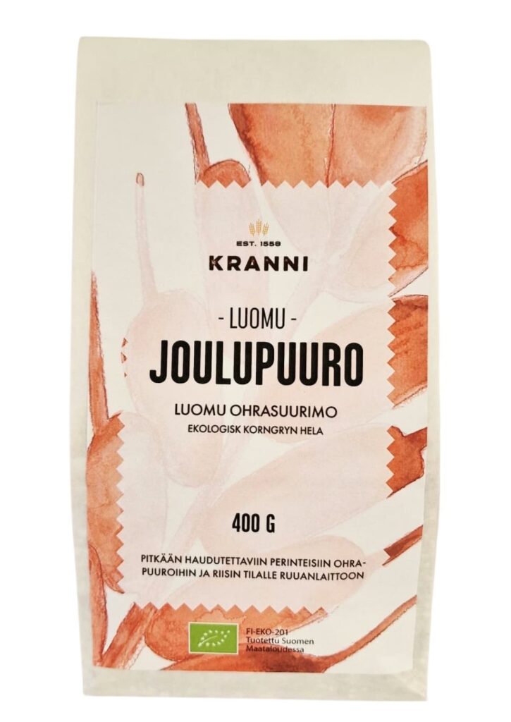 Krannin tila Joulupuuro ohrasta, luomu 400g (myös riisin tilalle) uutuus